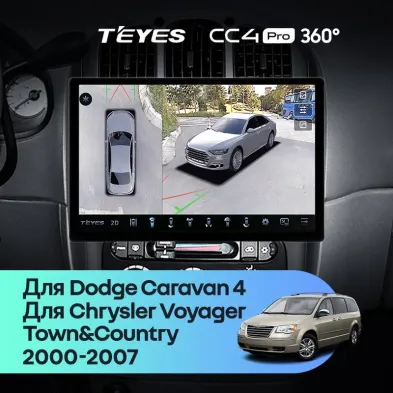Штатная магнитола Teyes CC4 Pro 360 8/128 Dodge Caravan 4 (2000-2007) Тип-A (13")