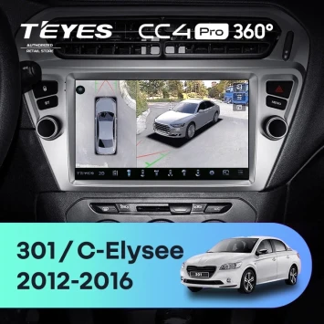 Штатная магнитола Teyes CC4 Pro 360 12/256 Peugeot 301 (2012-2016) F1