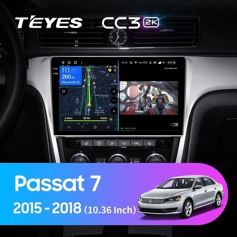 Штатная магнитола Teyes CC3 2K 360 6/128 Volkswagen Passat 7 B7 NMS (2015-2018) F2