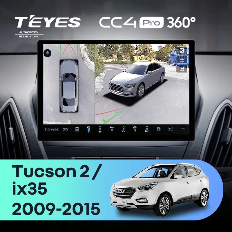 Штатная магнитола Teyes CC4 Pro 360 8/128 Hyundai ix35 (2009-2015) (Tucson 2) Тип-C (13")