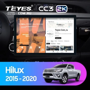 Штатная магнитола Teyes CC3 2K 4/32 Toyota Hilux Pick Up (2015-2020) (13")