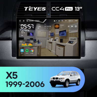 Штатная магнитола Teyes CC4 Pro 8/128 BMW X5 E39 E53 (1999-2006) (13&quot;)