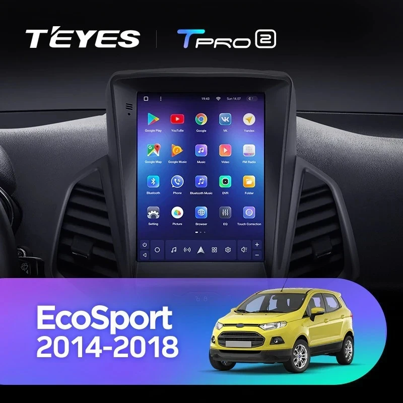 Штатная магнитола Tesla style Teyes TPRO 2 6/128 Ford EcoSport (2014-2018)