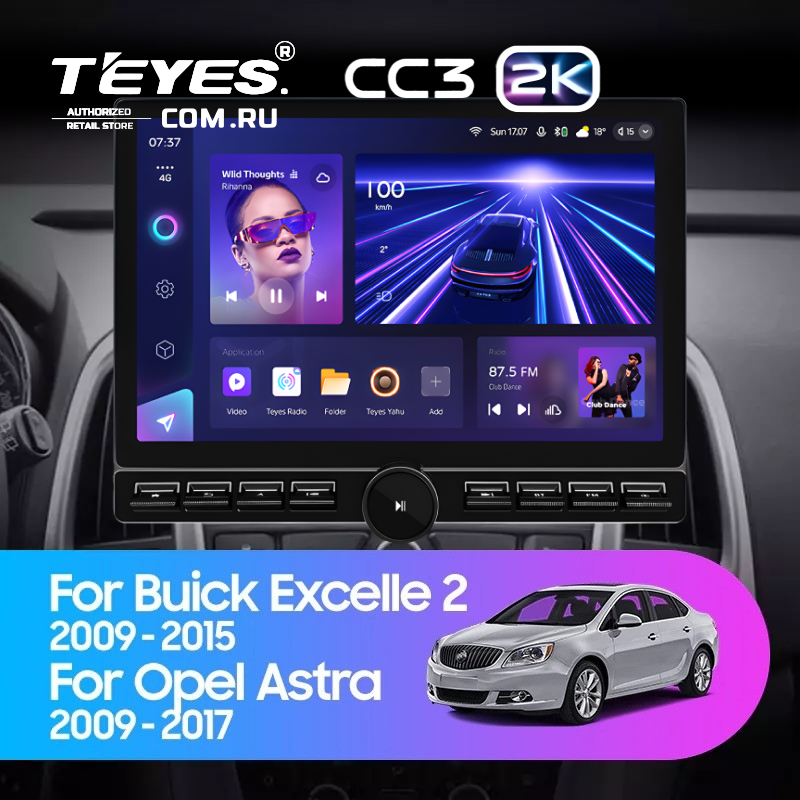 Штатная магнитола Teyes CC3 2K 6/128 Opel Astra J (2009-2017) (13&quot; с кнопками)