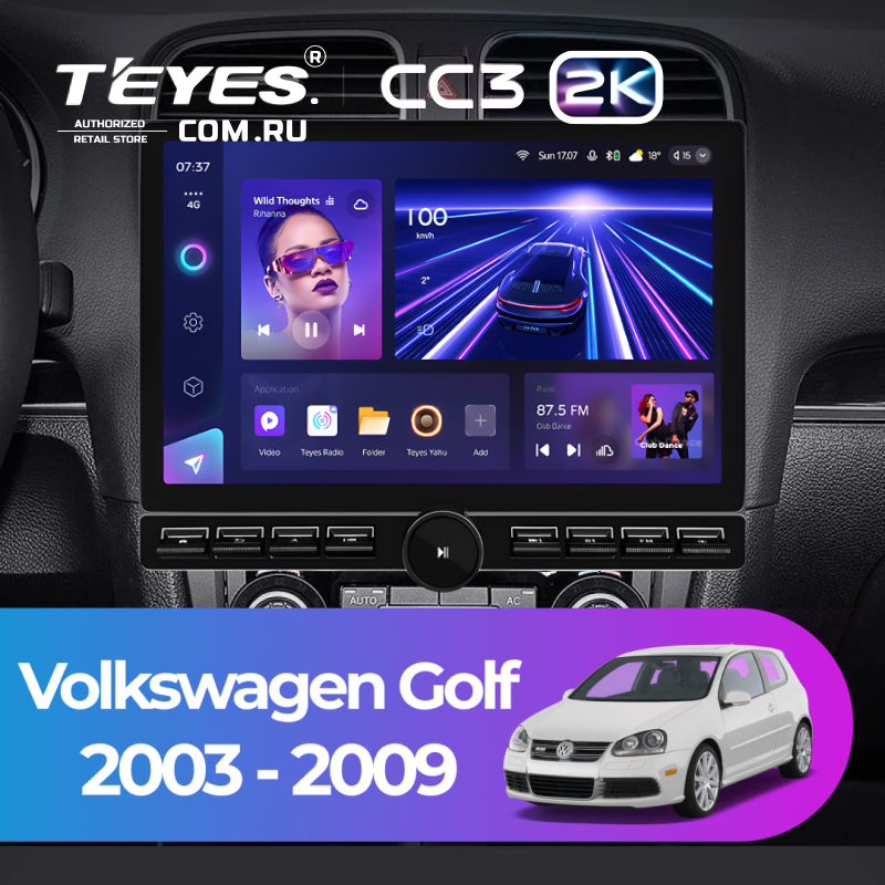 Штатная магнитола Teyes CC3 2K 6/128 Volkswagen Golf (2003-2009) (13&quot; с кнопками)