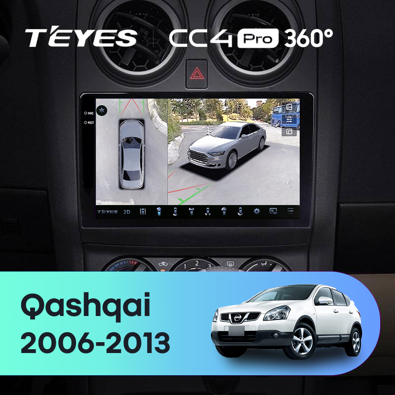 Штатная магнитола Teyes CC4 Pro 360 8/128 Nissan Qashqai 1 J10 (2006-2013) F2