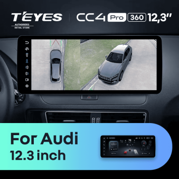Штатная магнитола Teyes CC4 Pro 12.3" 360 8/128 Audi A4 B8 (2007-2015) Тип-A