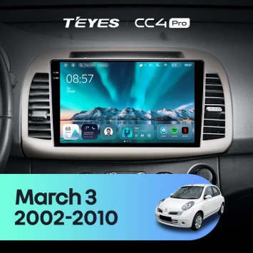 Штатная магнитола Teyes CC4 Pro 12/256 Nissan March 3 K12 (2002-2010)