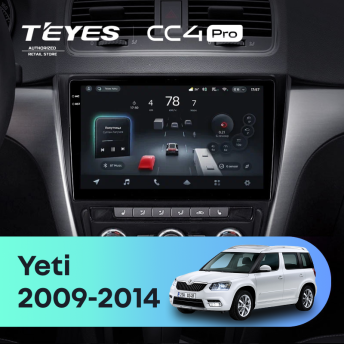 Штатная магнитола Teyes CC4 Pro 8/128 Skoda Yeti 5L (2009-2014) (10 inch Universal)