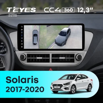 Штатная магнитола Teyes CC4 12.3" 360 6/64 Hyundai Solaris 2 (2017-2020) Тип-B