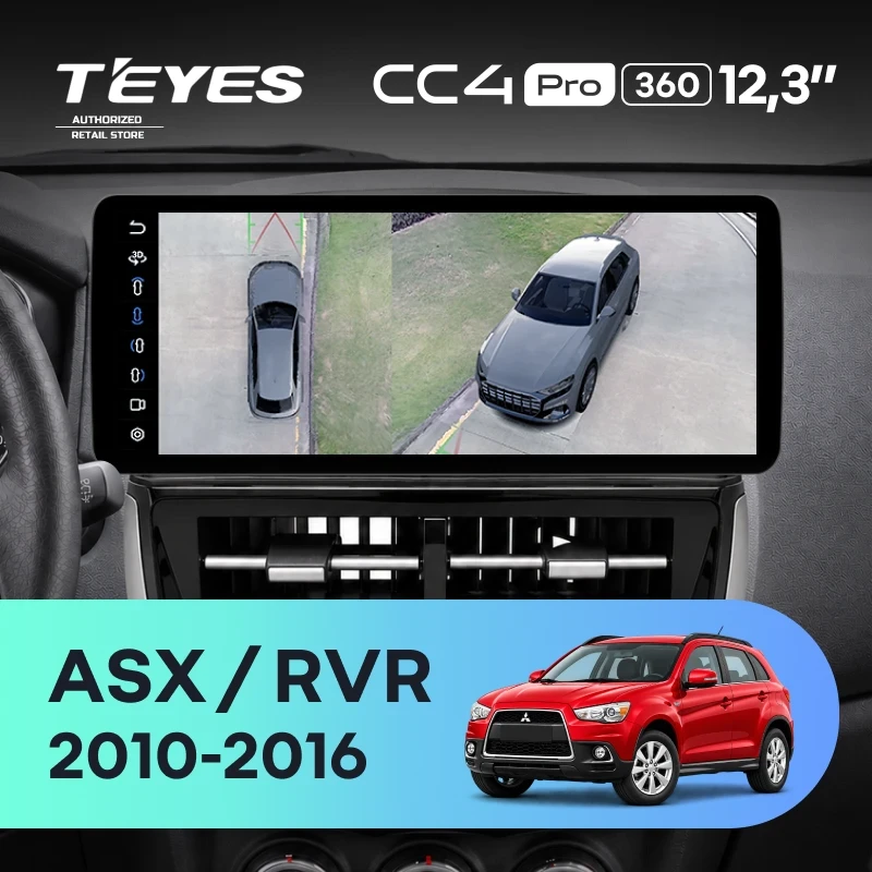 Штатная магнитола Teyes CC4 Pro 12.3" 360 8/128 Mitsubishi ASX 1 (2010-2016) (авто с Rockford)
