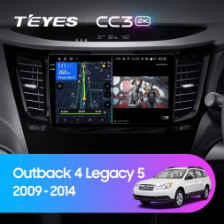 Штатная магнитола Teyes CC3 2K 6/128 Subaru Legacy 5 (2009-2014) Правый руль