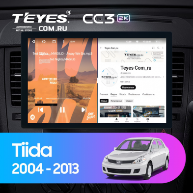 Штатная магнитола Teyes CC3 2K 4/64 Nissan Tiida C11 (2004-2013) F1 (13")