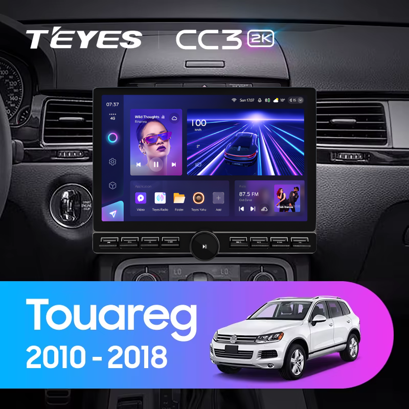 Штатная магнитола Teyes CC3 2K 6/128 Volkswagen Touareg FL NF (2010-2018) Тип-B (13&quot; с кнопками)