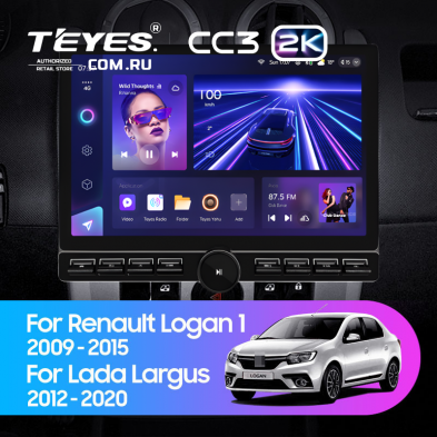 Штатная магнитола Teyes CC3 2K 6/128 Renault Logan 1 (2010-2015) (13&quot; с кнопками)