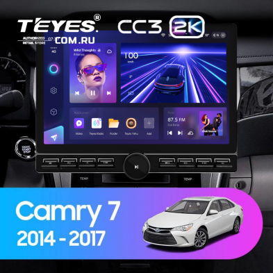 Штатная магнитола Teyes CC3 2K 6/128 Toyota Camry 7 XV 50 55 (2014-2017) (North America) (13" с кнопками)