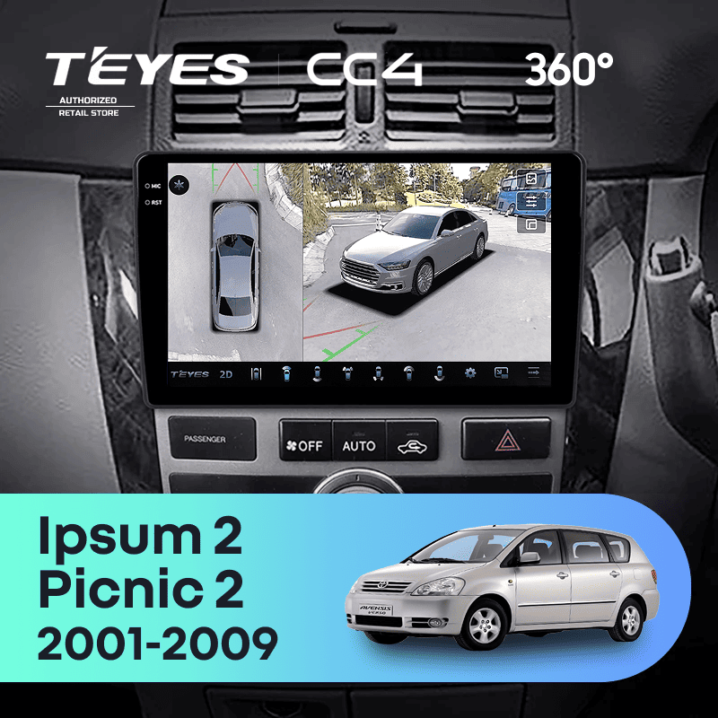 Штатная магнитола Teyes CC4 360 6/64 Toyota Ipsum 2 ACM20 (2001-2009)