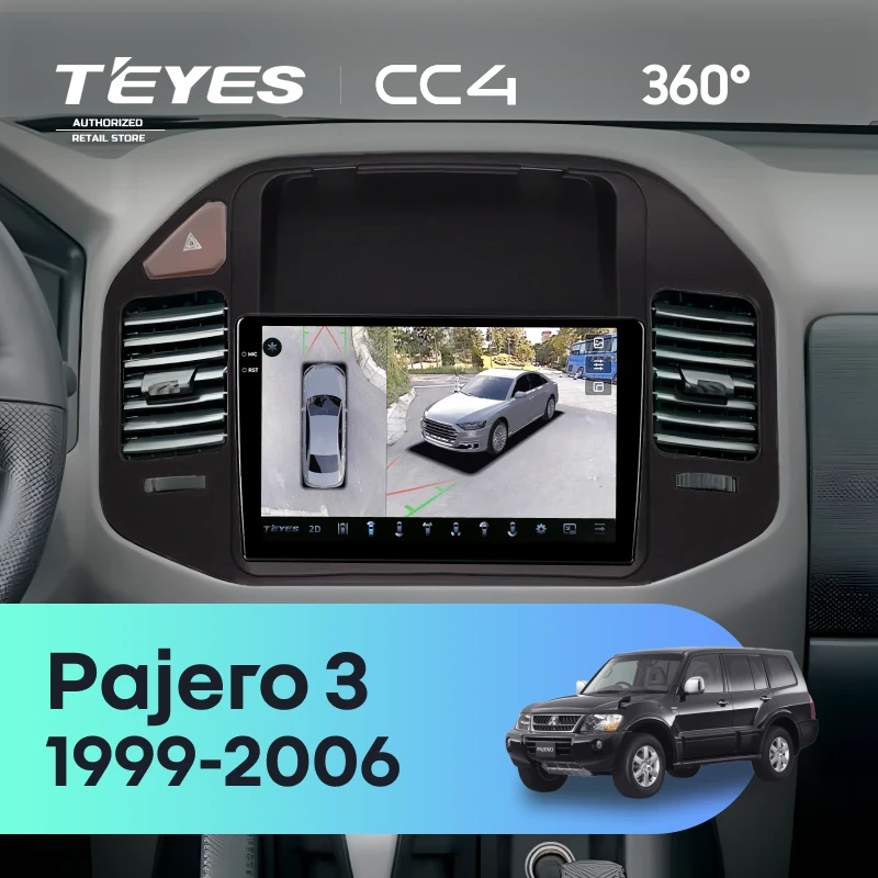 Штатная магнитола Teyes CC4 360 6/64 Mitsubishi Pajero 3 (1999-2006) (черная)