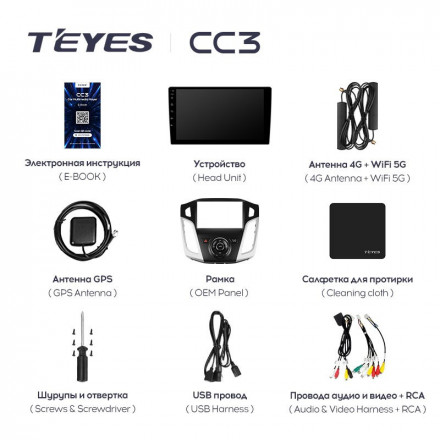 Штатная магнитола Teyes CC3 4/64 Ford Focus 3 (2011-2019)