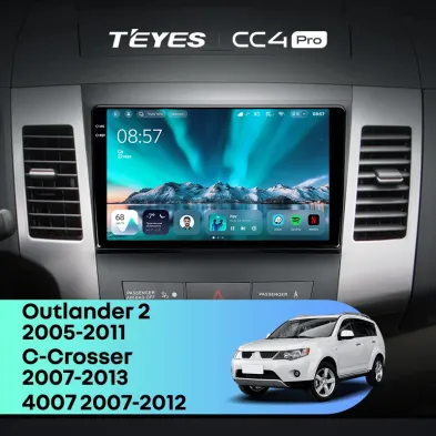 Штатная магнитола Teyes CC4 Pro 8/128 Peugeot 4007 (2007-2012) Тип-B