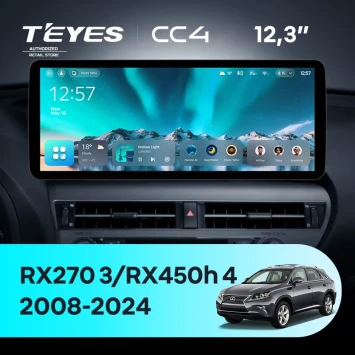 Штатная магнитола Teyes CC4 12.3" 6/64 Lexus RX450h 4 AL20 (2015-2024) Тип-C