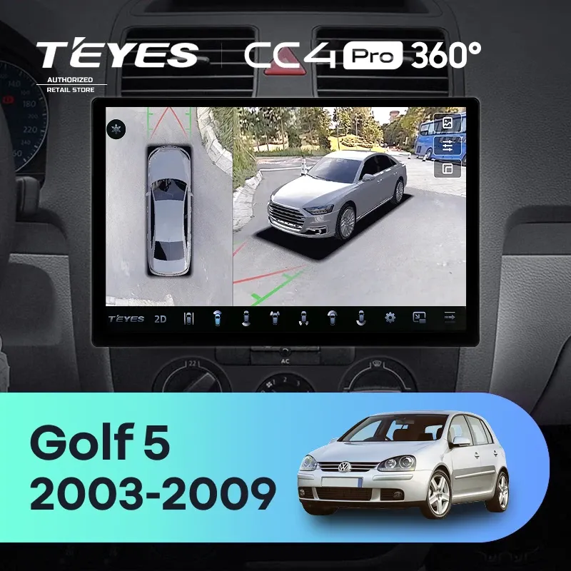 Штатная магнитола Teyes CC4 Pro 360 12/256 Volkswagen Golf 5 (2003-2009) F3 (13")