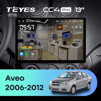 Штатная магнитола Teyes CC4 Pro 12/256 Chevrolet Aveo T250 (2006-2012) (13")