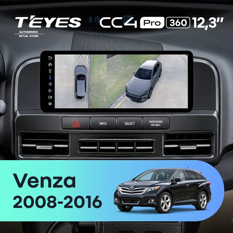 Штатная магнитола Teyes CC4 Pro 12.3" 360 12/256 Toyota Venza (2008-2016) (для авто без JBL)