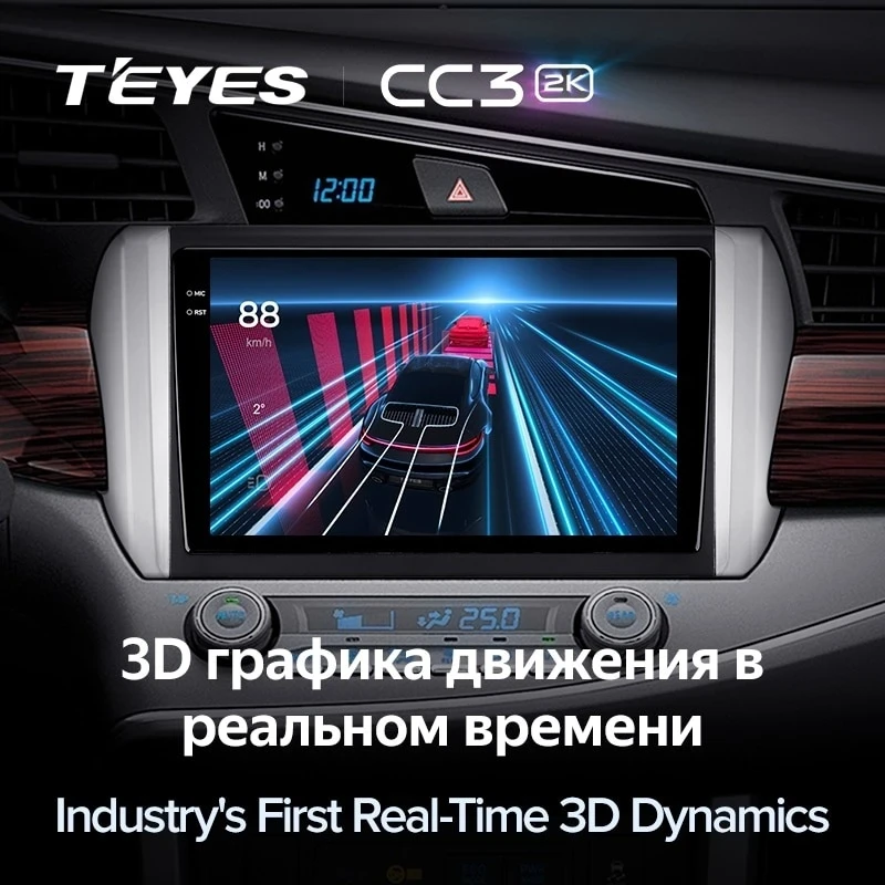 Штатная магнитола Teyes CC3 2K 6/128 Toyota Innova 2 (2015-2022)