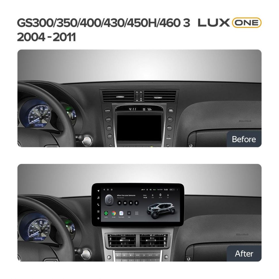 Переходная рамка Lexus GS300 350 400 430 450h 460 3 S190 (2004-2011) (12,3&quot;)