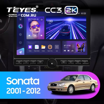 Штатная магнитола Teyes CC3 2K 6/128 Hyundai Sonata EF рестайлинг (2001-2012) (13&quot; с кнопками)