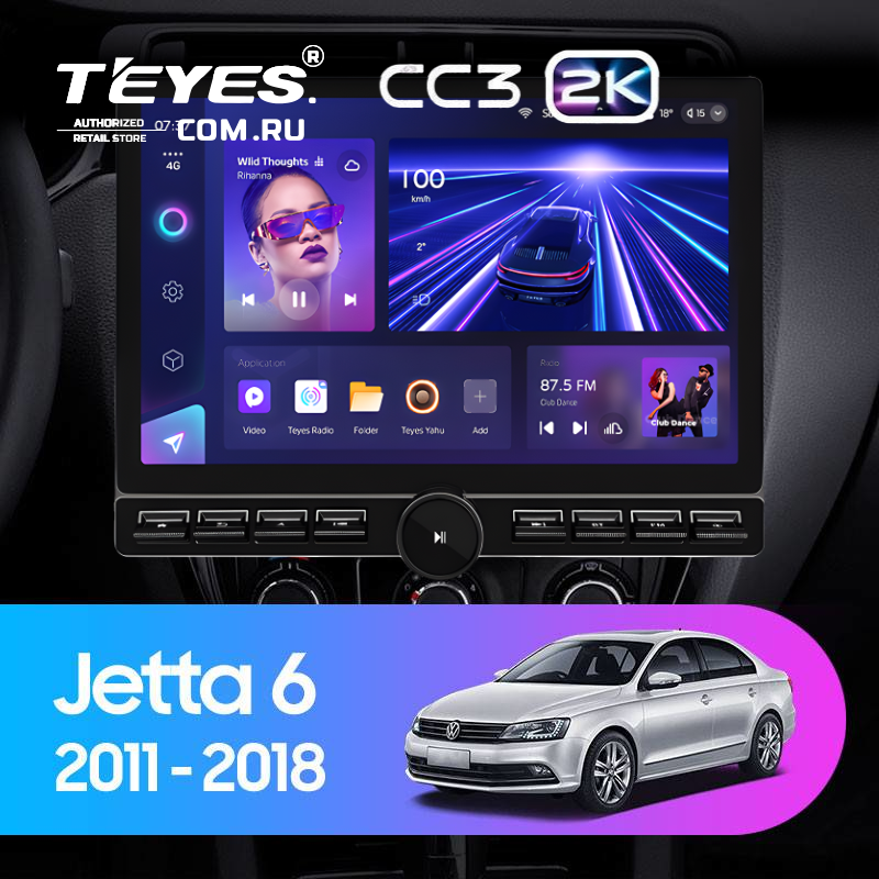 Штатная магнитола Teyes CC3 2K 6/128 Volkswagen Jetta 6 (2011-2018) (13&quot; с кнопками)