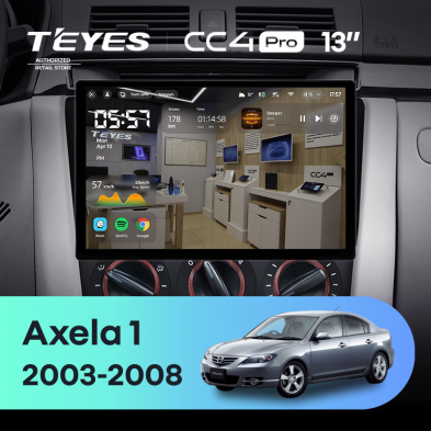 Штатная магнитола Teyes CC4 Pro 8/128 Mazda Axela 1 (2003-2008) (13&quot;)