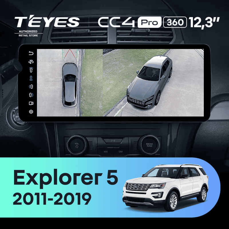Штатная магнитола Teyes CC4 Pro 12.3" 360 8/128 Ford Explorer 5 (2011-2019)
