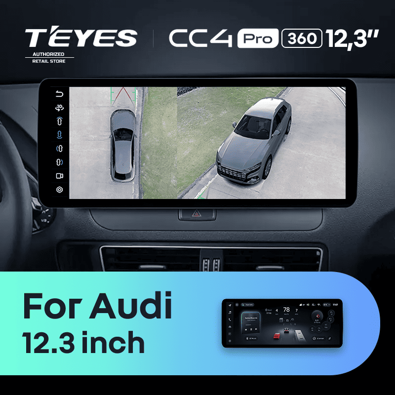 Штатная магнитола Teyes CC4 Pro 12.3" 360 8/128 Audi A4 B8 (2007-2015) Тип-B