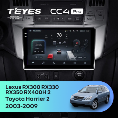 Штатная магнитола Teyes CC4 Pro 8/128 Lexus RX300 RX330 RX350 RX400H (2003-2009)