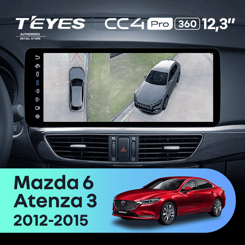 Штатная магнитола Teyes CC4 Pro 12.3" 360 12/256 Mazda 6 GJ (2012-2015) Тип-B