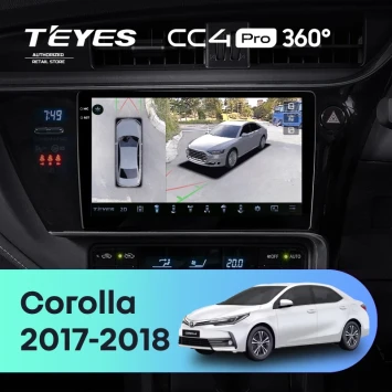 Штатная магнитола Teyes CC4 Pro 360 12/256 Toyota Corolla (2017-2018) Тип-A