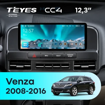 Штатная магнитола Teyes CC4 12.3" 8/128 Toyota Venza (2008-2016) (для авто без JBL)