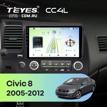 Штатная магнитола Teyes CC4L 6/64 с DTS Honda Civic 8 4d (2005-2012)
