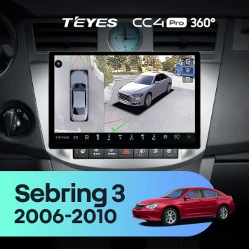 Штатная магнитола Teyes CC4 Pro 360 8/128 Chrysler Sebring 3 JS (2006-2010) (11")