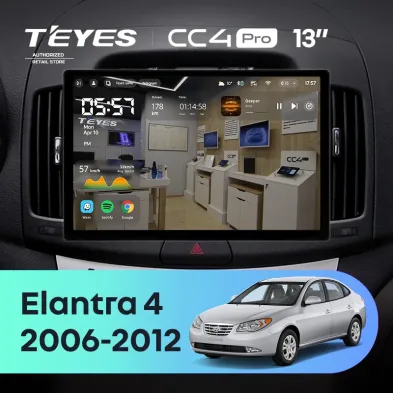 Штатная магнитола Teyes CC4 Pro 8/128 Hyundai Elantra 4 HD (2006-2012) (13")