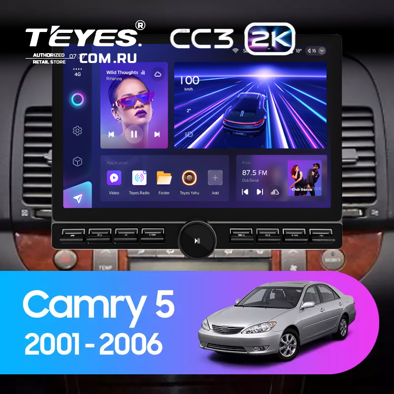 Штатная магнитола Teyes CC3 2K 6/128 Toyota Camry 5 XV 30 (2001-2006) Тип-A (13" с кнопками)