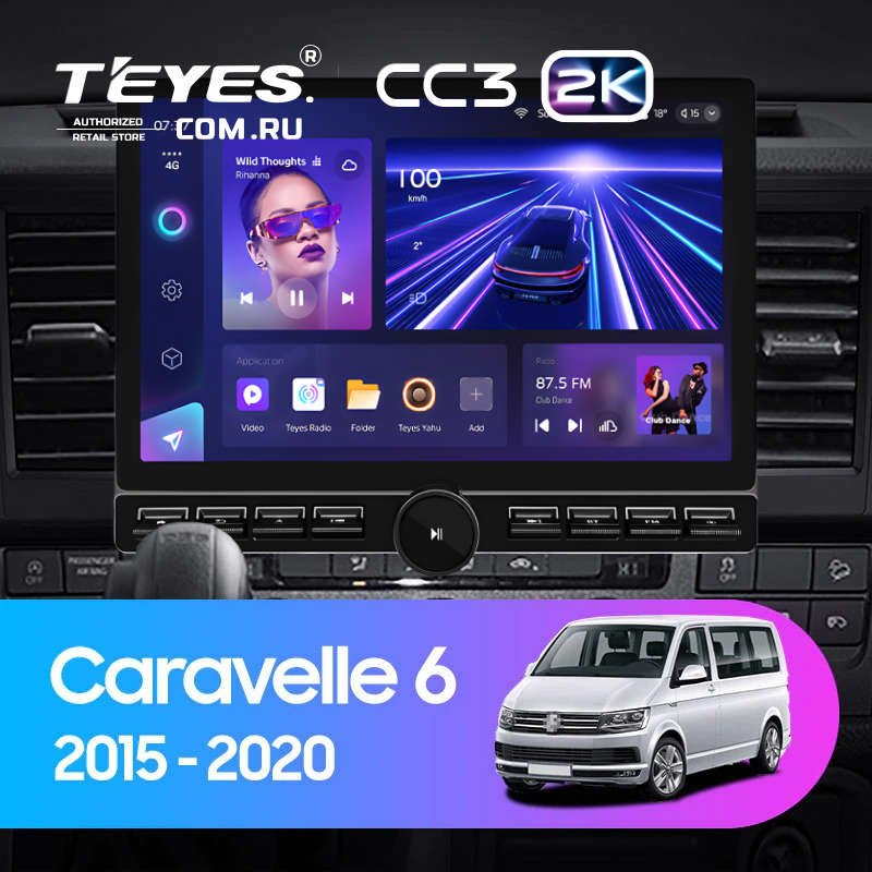Штатная магнитола Teyes CC3 2K 6/128 Volkswagen Caravelle T6 (2015-2020) (13&quot; с кнопками)
