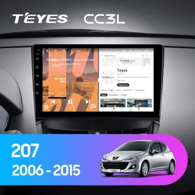 Штатная магнитола Teyes CC3L 4/64 Peugeot 207 (2006-2015)