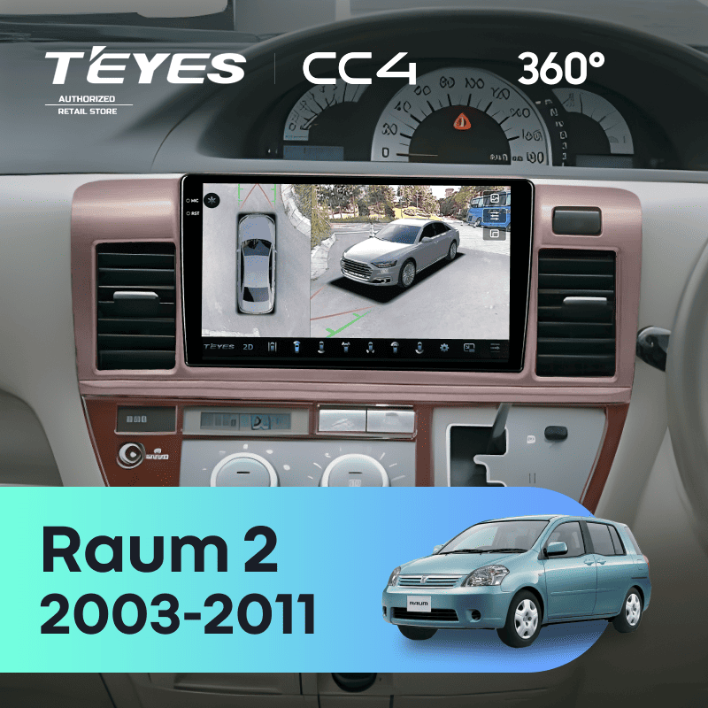 Штатная магнитола Teyes CC4 360 6/64 Toyota Raum 2 (2003-2011)