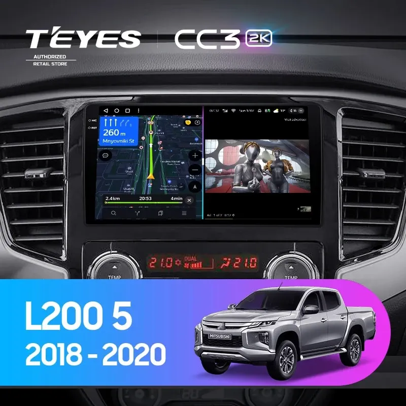 Штатная магнитола Teyes CC3 2K 6/128 Mitsubishi L200 5 (2018-2020) F1