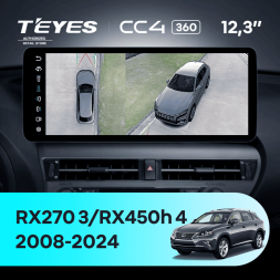 Штатная магнитола Teyes CC4 12.3" 360 8/128 Lexus RX450h 4 AL20 (2015-2024) Тип-D