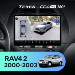 Штатная магнитола Teyes CC4 Pro 360 8/128 Toyota RAV4 2 CA20 (2000-2003) F3 (11")