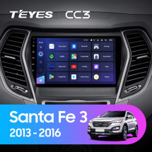 Штатная магнитола Teyes CC3 6/128 Hyundai Santa Fe 3 (2013-2016) Тип-C